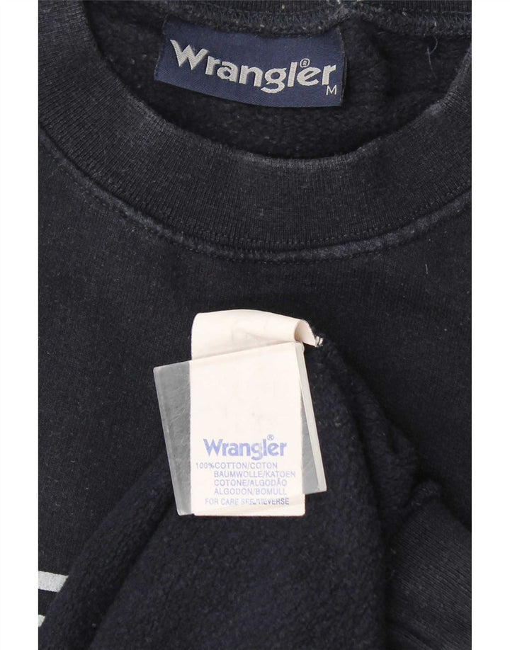 Wrangler moletom masculino gráfico jumper médio azul marinho algodão