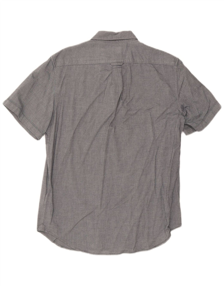 Camisa masculina Timberland manga curta regular fit cinza médio algodão