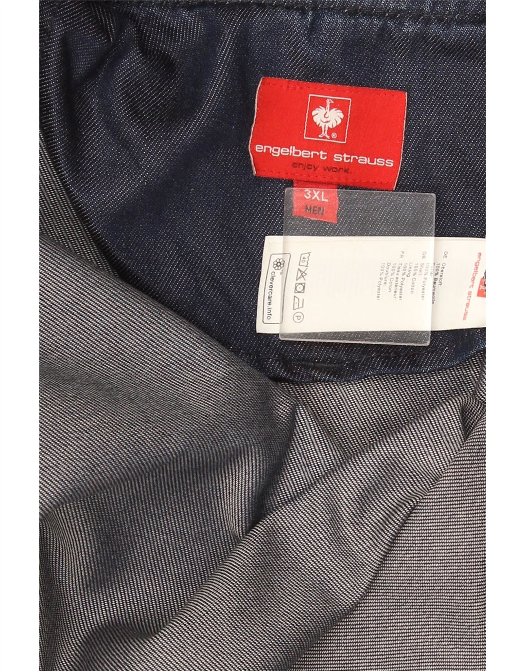 Jaqueta jeans masculina Engelbert Strauss UK 46 3XL algodão azul