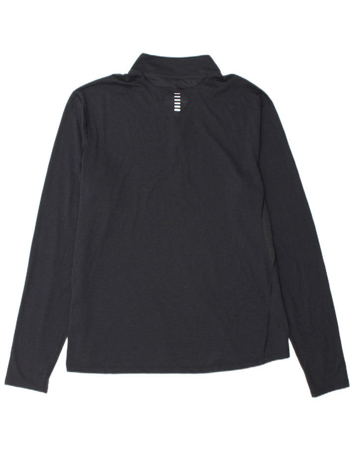 UNDER ARMOUR Mens Heat Gear Zip Neck Pulôver Treino Top XL Preto