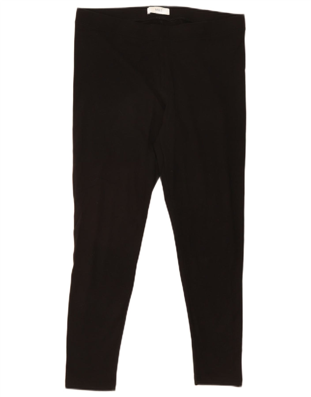 Leggings femininas Marks & Spencer Reino Unido 14 grande algodão preto