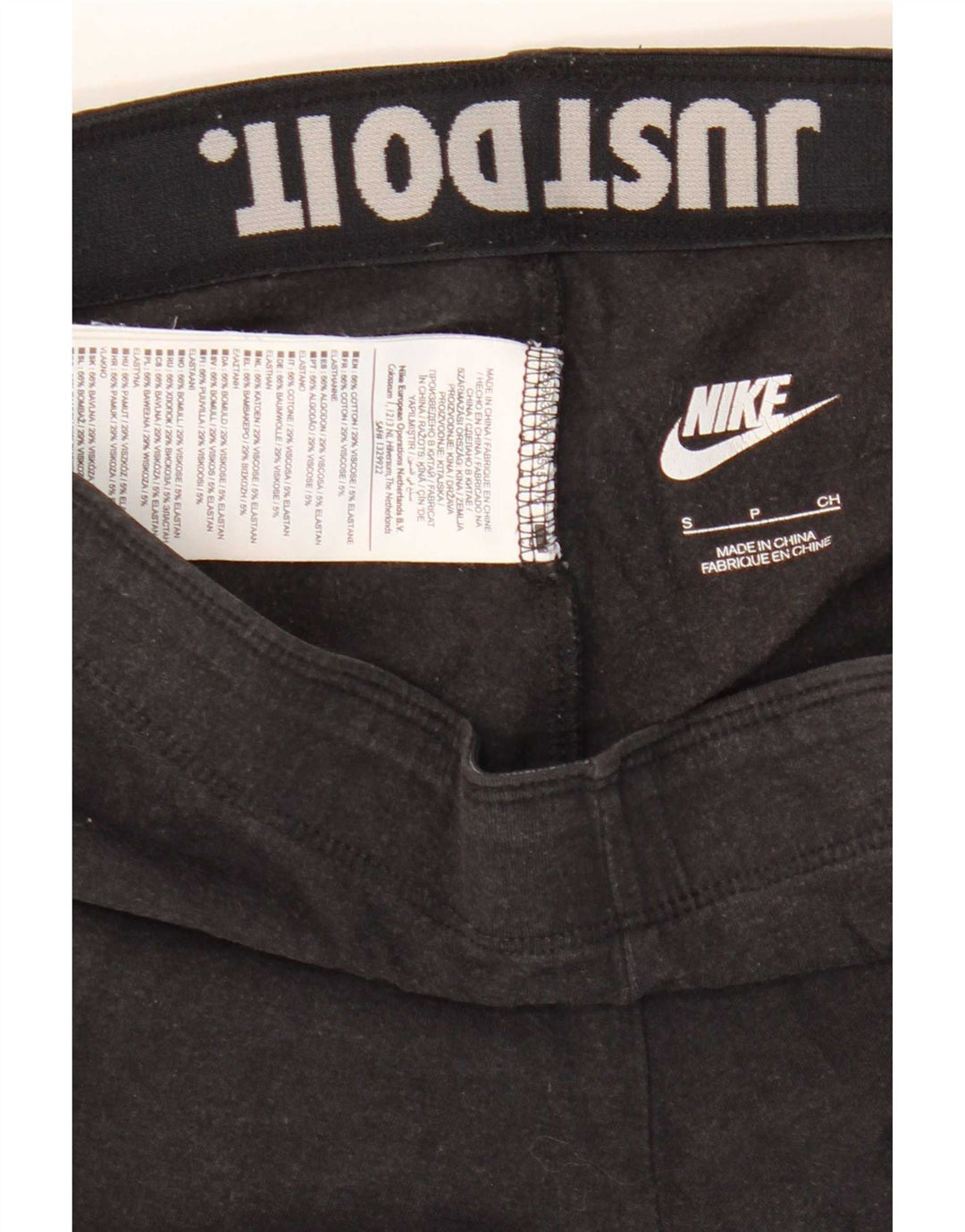 Leggings Nike Femininas Gráficas UK 10 Pequenas Algodão Preto