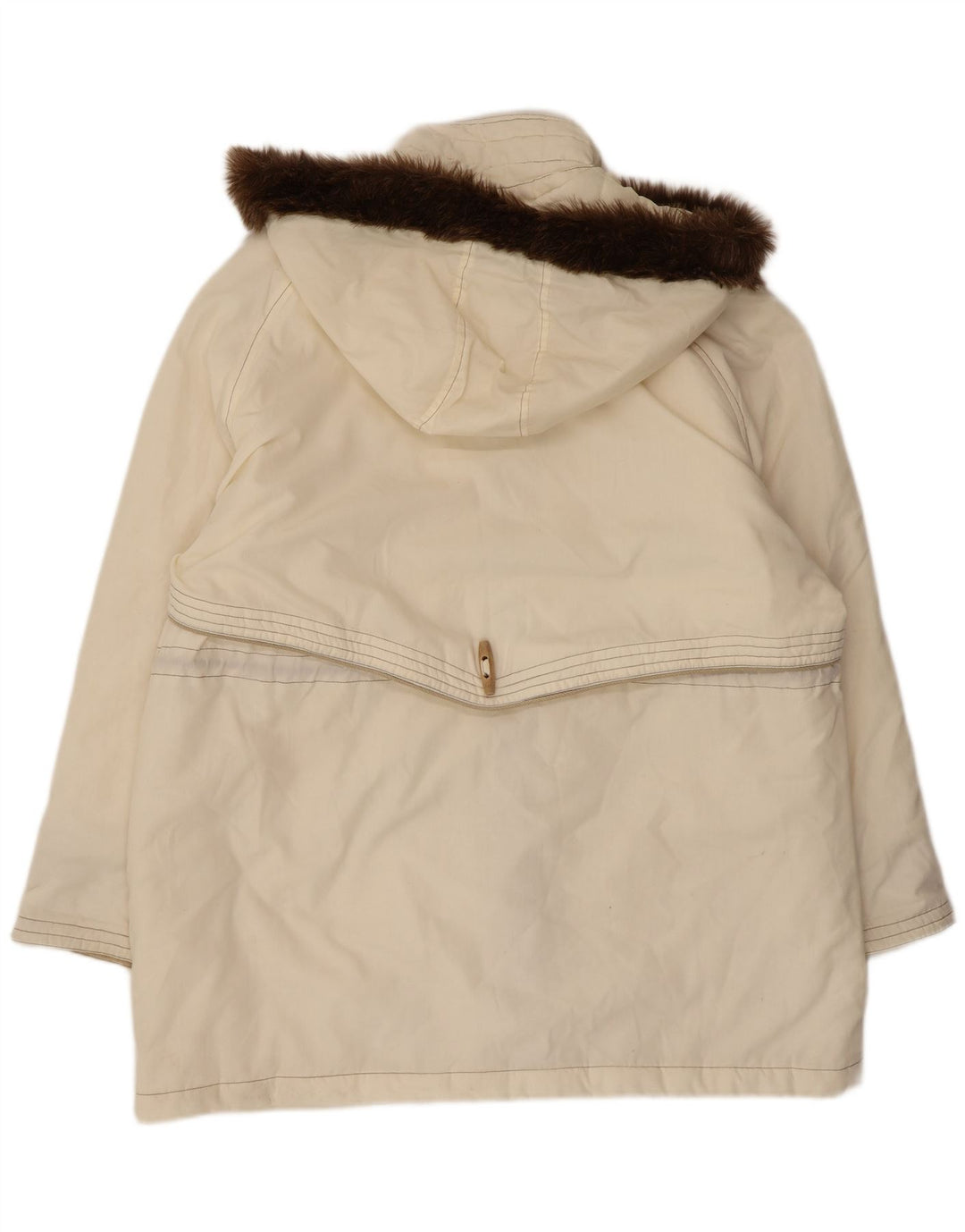 MAJESTIC Casaco Duffle Feminino com Capuz UK 20 2XL Off White Floral