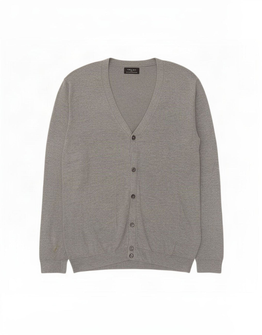 Suéter cardigã masculino Zara grande cinza manchado