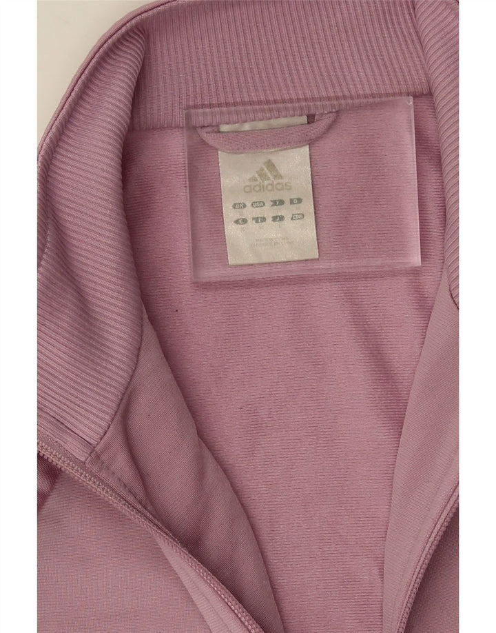 Adidas Womens Tracksuit Top Jacket UK 12 Médio Roxo Poliéster