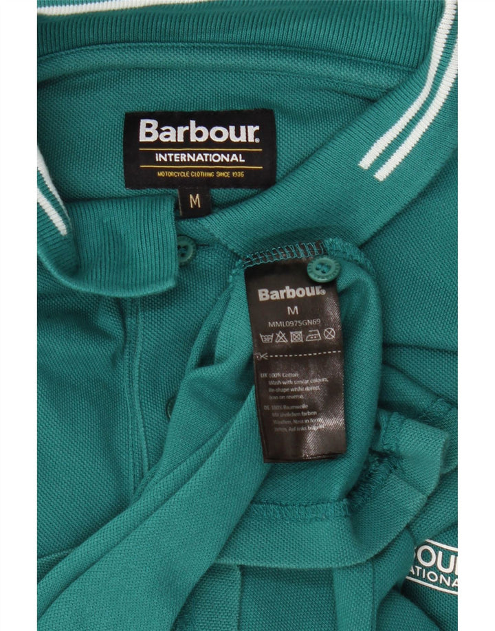 Camisa polo masculina BARBOUR algodão verde médio