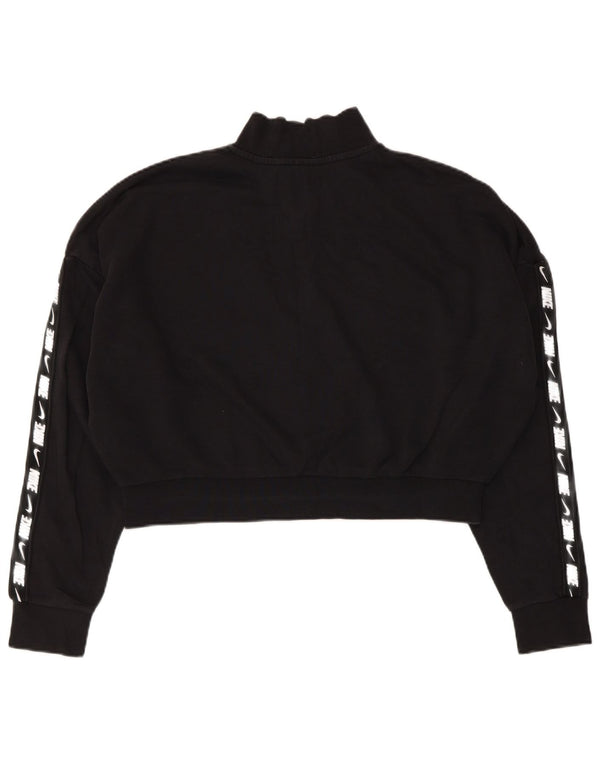 Suéter Nike feminino cropped oversized com zíper e gola UK 16 grande preto