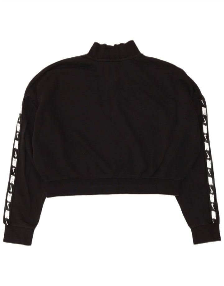 Suéter Nike feminino cropped oversized com zíper e gola UK 16 grande preto