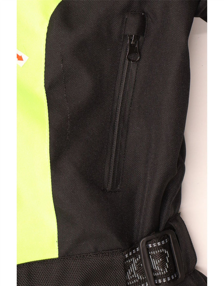 Jaqueta bomber VINTAGE masculina gráfica Moto Racer UK 44 2XL verde colorblock