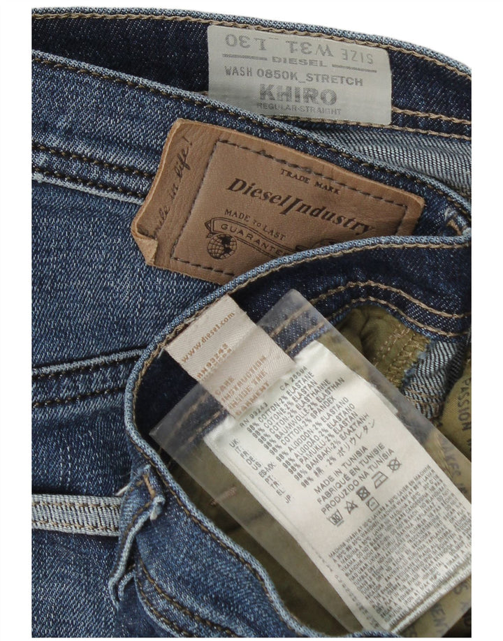 Diesel Masculino Khiro Regular Straight Jeans W31 L26 Azul Algodão