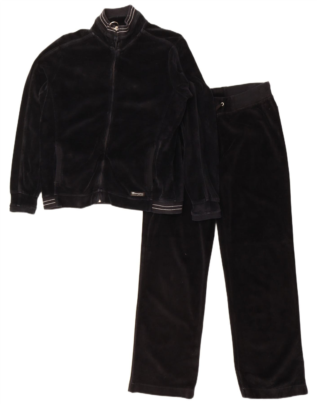 Fato de treino feminino Champion Velvet Full UK 16 grande algodão preto