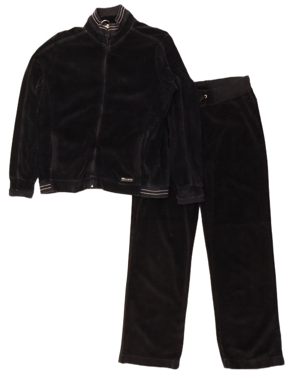 Fato de treino feminino Champion Velvet Full UK 16 grande algodão preto