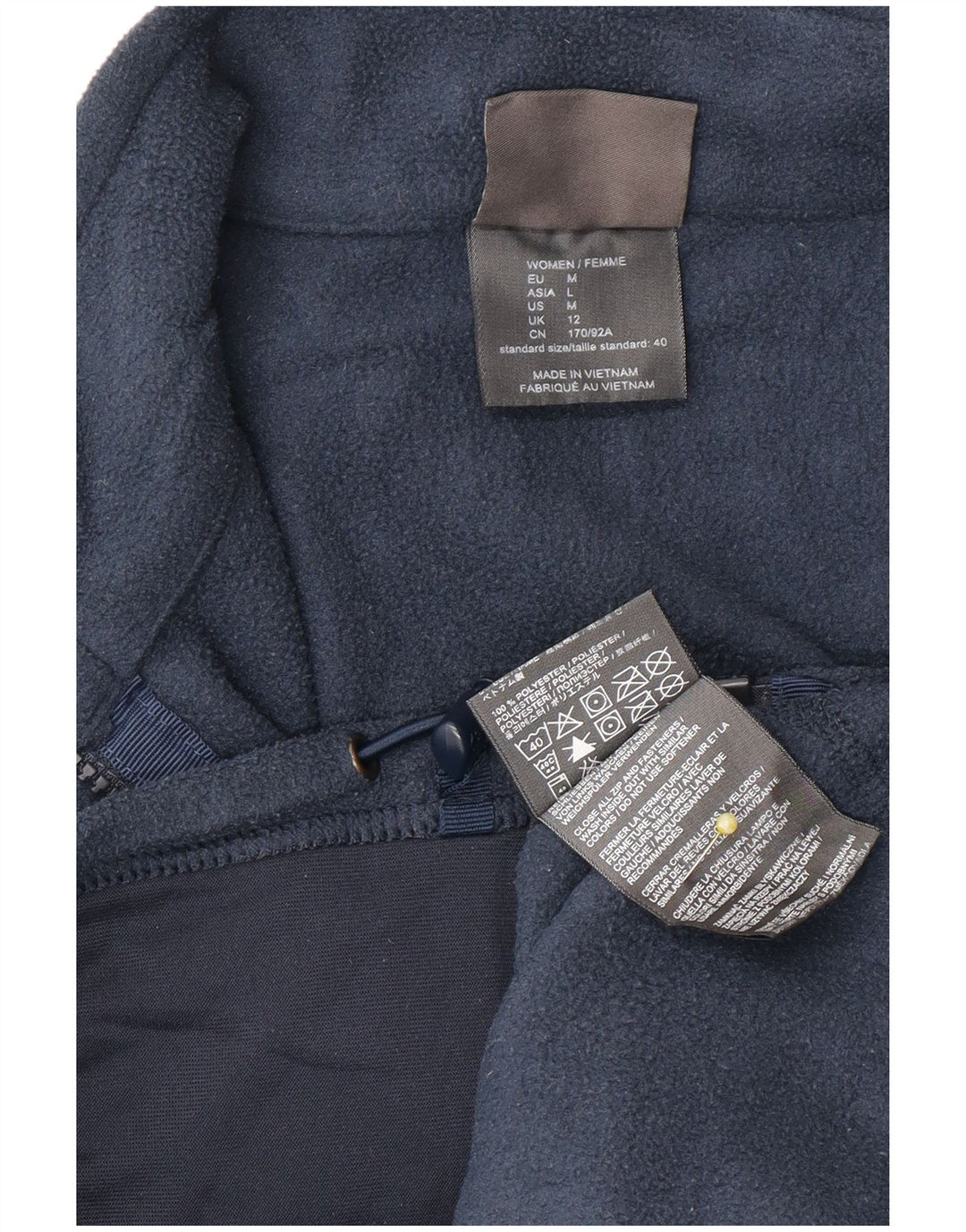 Jaqueta de lã feminina Jack Wolfskin Reino Unido 12 poliéster azul marinho médio