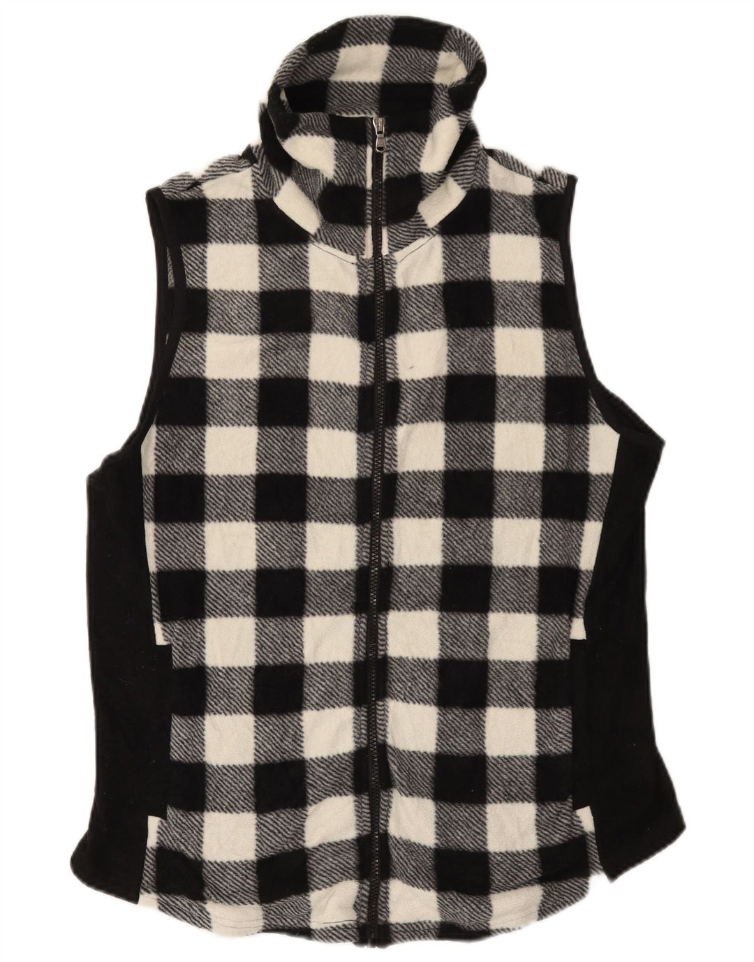 Chaps Womens Fleece Gilet UK 16 Grande Preto Gingham Poliéster