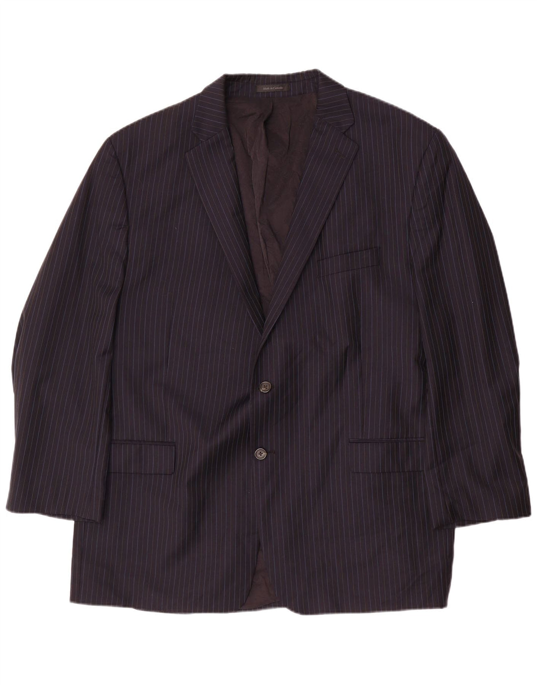 Jaqueta blazer masculina de 2 botões RALPH LAUREN IT 52 XL azul marinho listrado lã