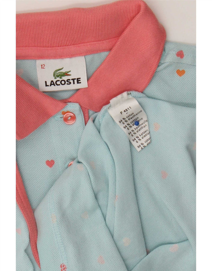 Polo Lacoste Menina Abstract Pattern 11-12 Anos Azul Colourblock