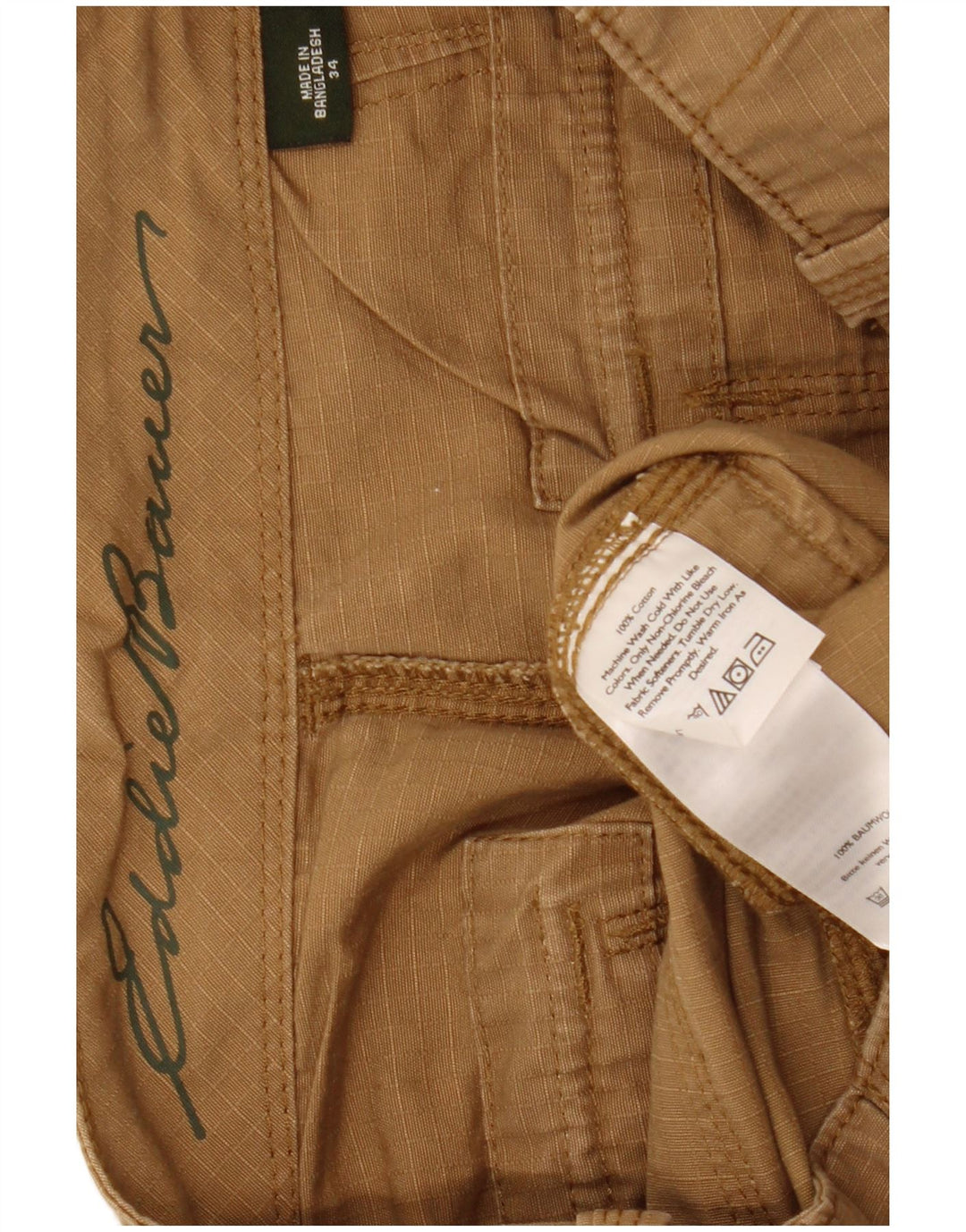 EDDIE BAUER Mens Chino Shorts W34 Grande Algodão Bege