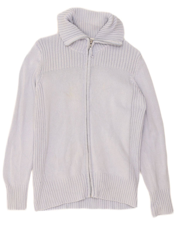 Suéter cardigã feminino Marks & Spencer Reino Unido 16 grande algodão azul