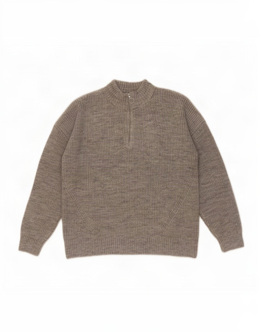 Suéter feminino Marks & Spencer com zíper e gola redonda Reino Unido 14 grande cinza acrílico