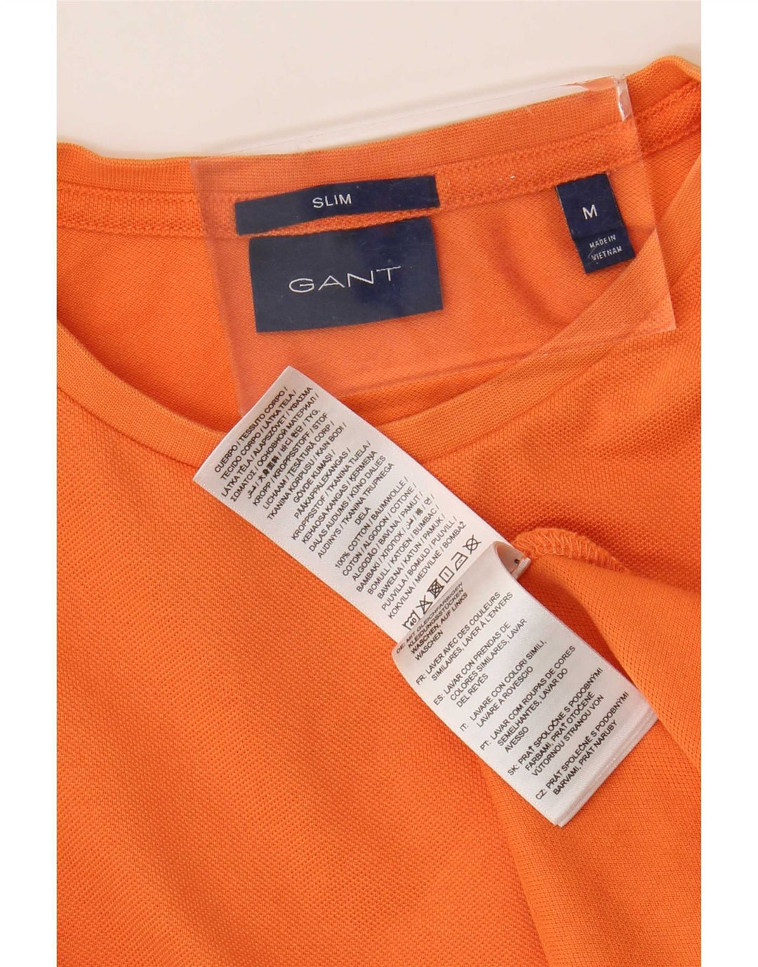 Camiseta masculina Gant Slim Fit Top Médio Algodão Laranja