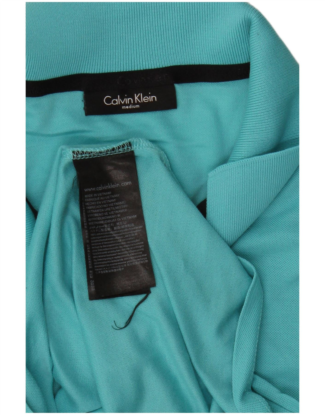 Camisa polo masculina Calvin Klein algodão azul médio