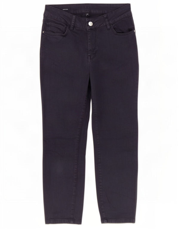 Crew Clothing Calça feminina reta casual UK 10 pequena W26 L22 azul marinho