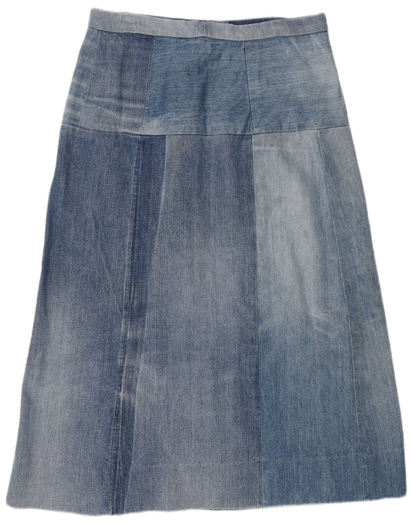 Saia jeans feminina vintage de cintura alta W30 azul médio