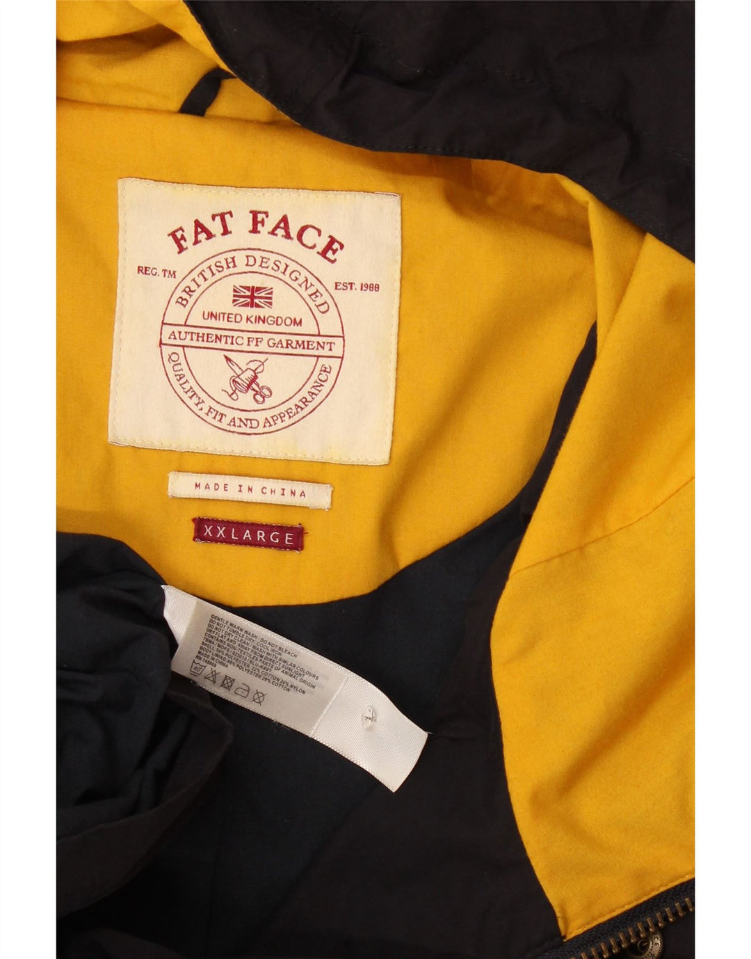 Revestimento utilitário encapuçado Reino Unido 44 2XL dos azuis marinhos dos homens gordos da cara