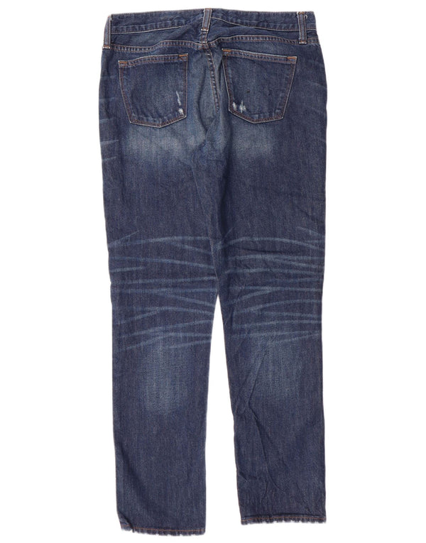 J. Crew Jeans feminino Boyfriend Distressed Slim W26 L28 algodão azul