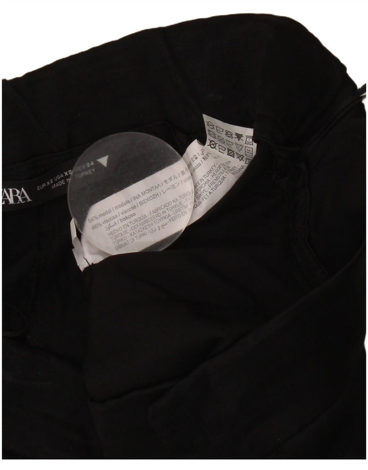ZARA Shorts Chino Feminino Pegged XS W24 Preto Modal