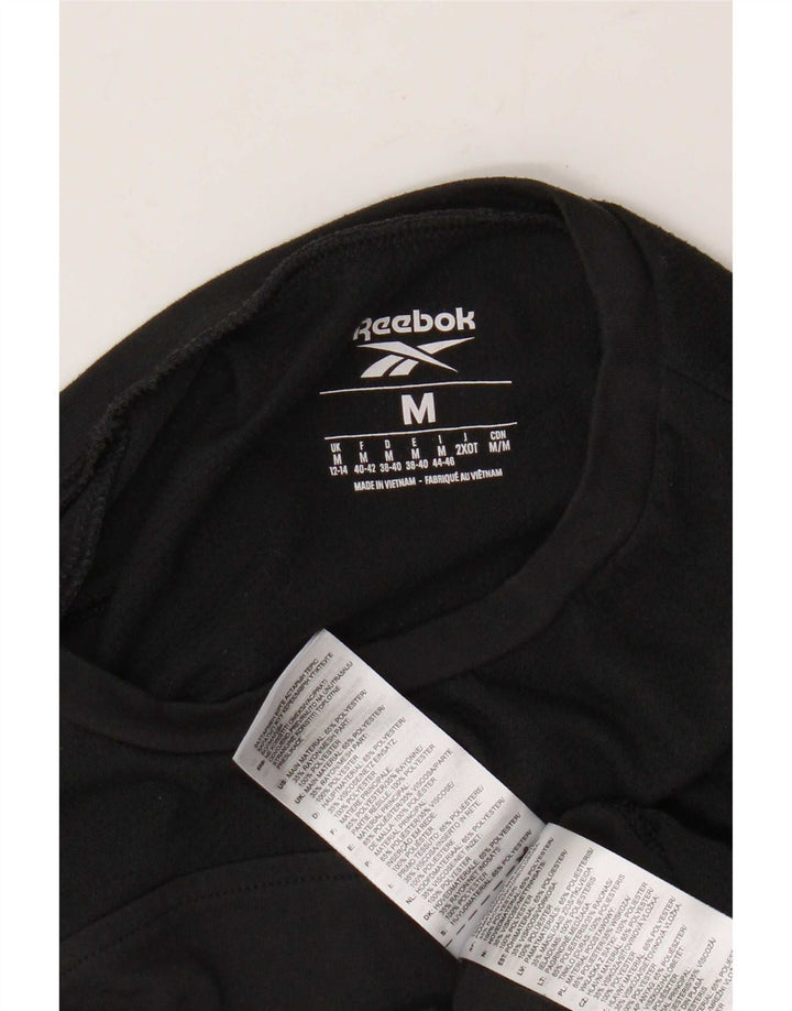 Reebok Womens Graphic Vest Top UK 12/14 Médio Preto Poliéster