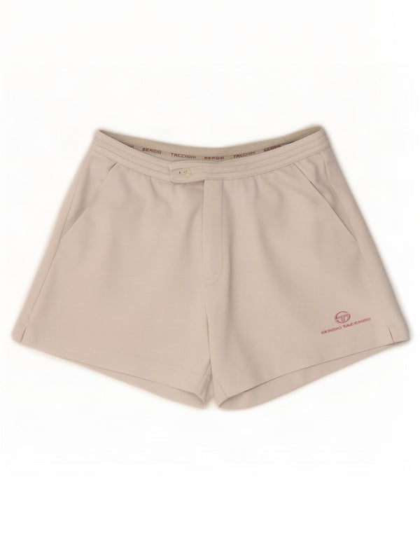Shorts feminino casual Sergio Tacchini médio W30 poliéster branco