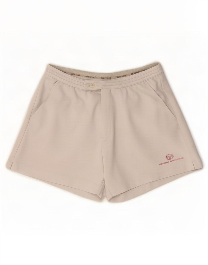 Shorts feminino casual Sergio Tacchini médio W30 poliéster branco