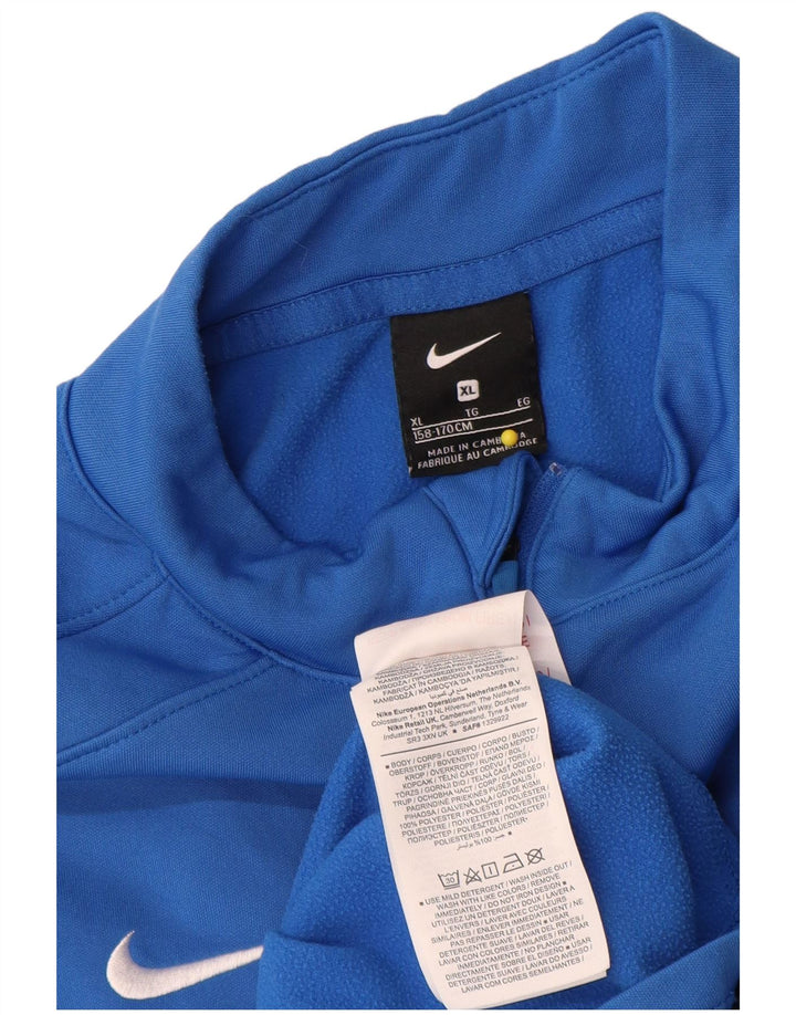 Top de treino Nike Boys Graphic Zip Neck pulôver 13-14 anos XL Azul