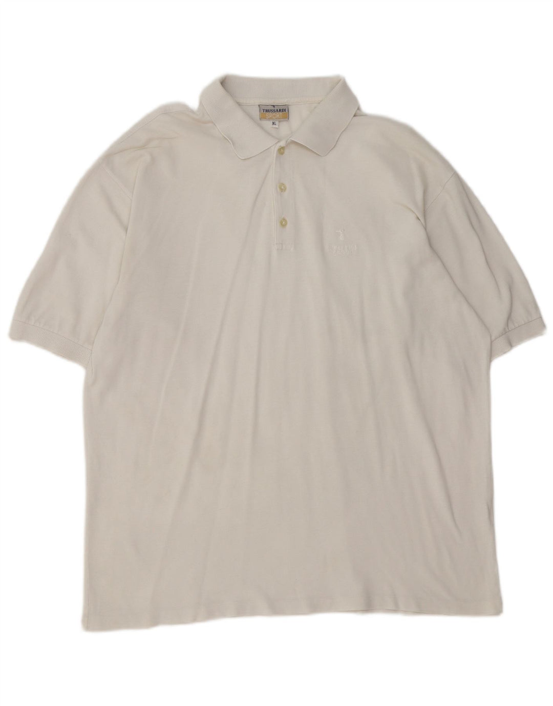 Camisa polo masculina TRUSSARDI XL algodão branco