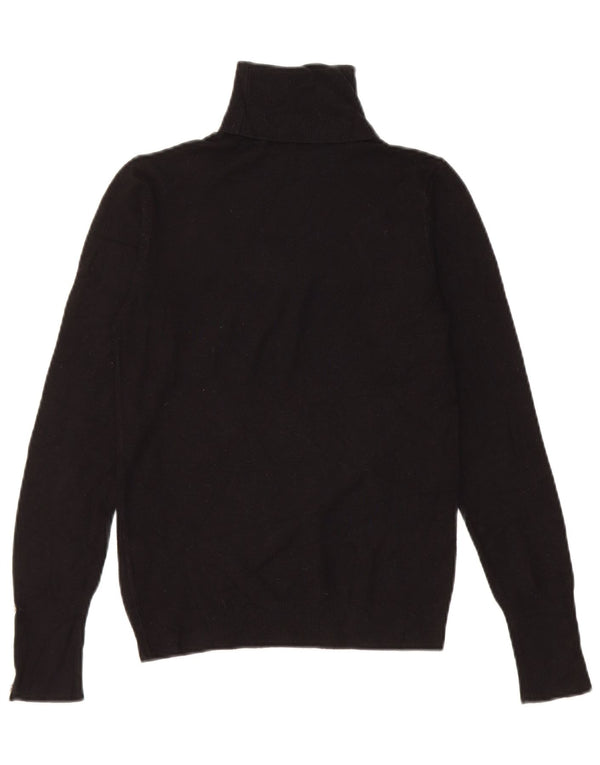 Suéter feminino Zara com gola redonda e viscose preta pequena Reino Unido 8