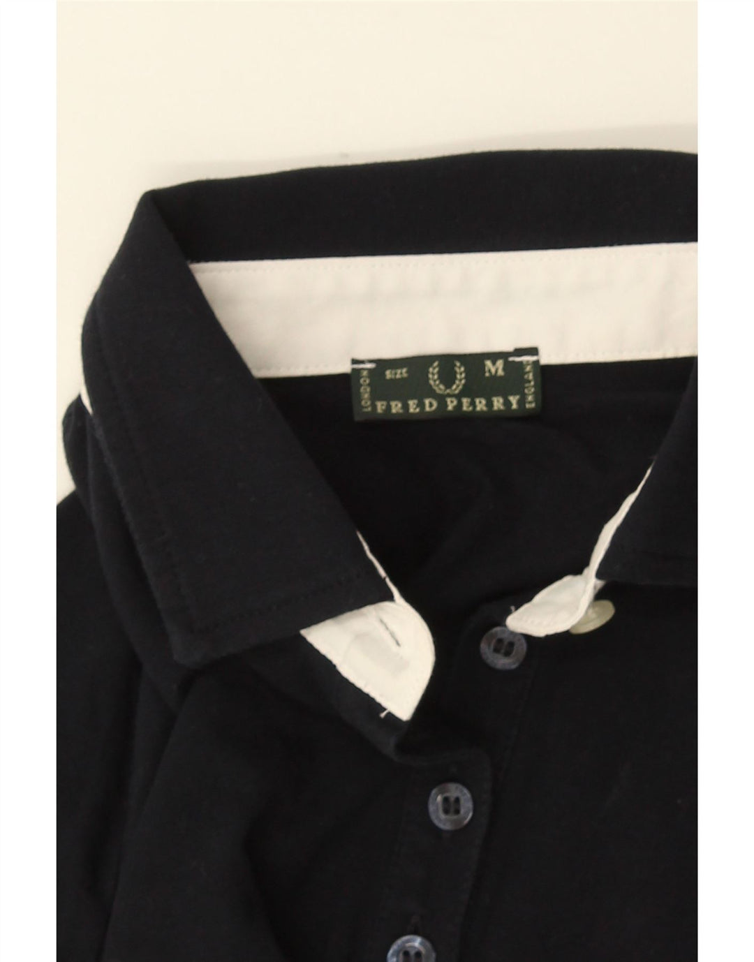 Camisa polo feminina de manga comprida Fred Perry Reino Unido 12 médio preto
