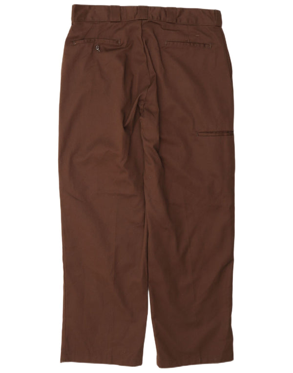 Calças cargo retas masculinas Dickies W36 L31 poliéster marrom