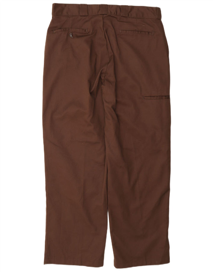 Calças cargo retas masculinas Dickies W36 L31 poliéster marrom