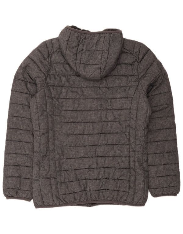 Jaqueta feminina acolchoada com capuz Ellesse UK 14 cinza médio poliamida esportiva