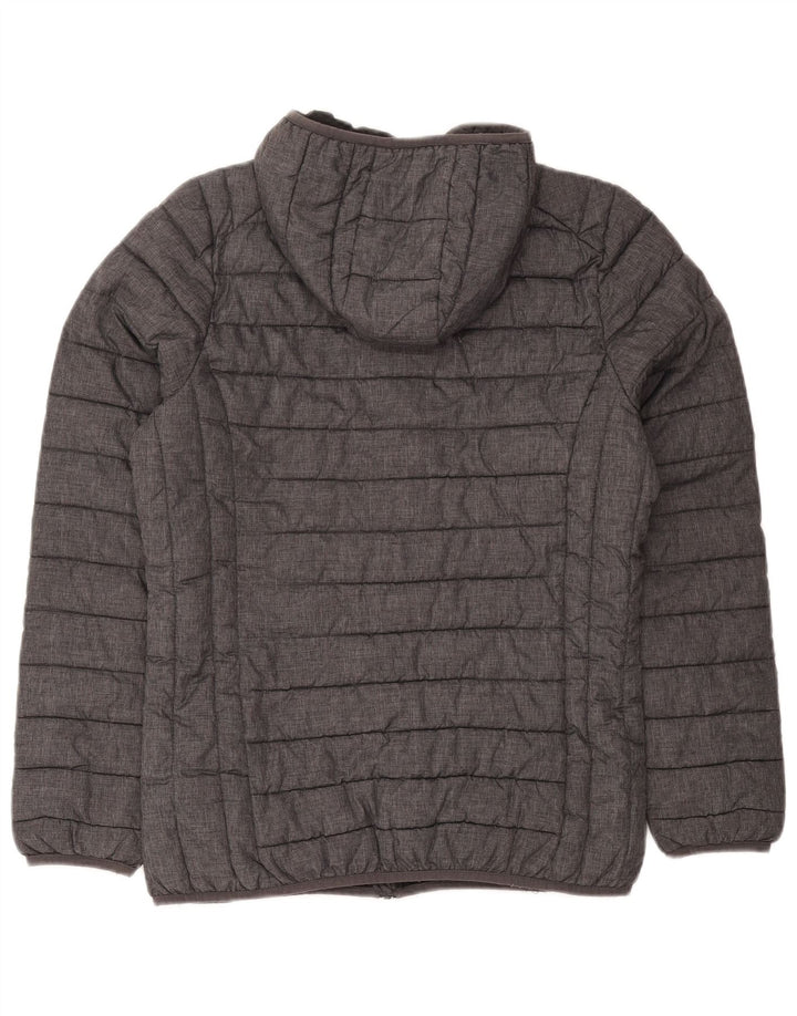 Jaqueta feminina acolchoada com capuz Ellesse UK 14 cinza médio poliamida esportiva