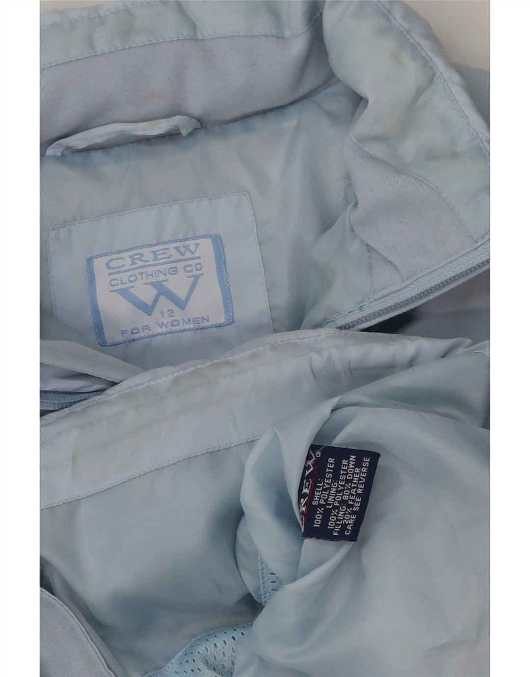 Jaqueta acolchoada feminina UK 12 da Crew Clothing poliéster azul médio