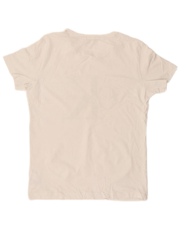 Camiseta masculina CALVIN KLEIN JEANS com estampa gráfica grande de algodão branco