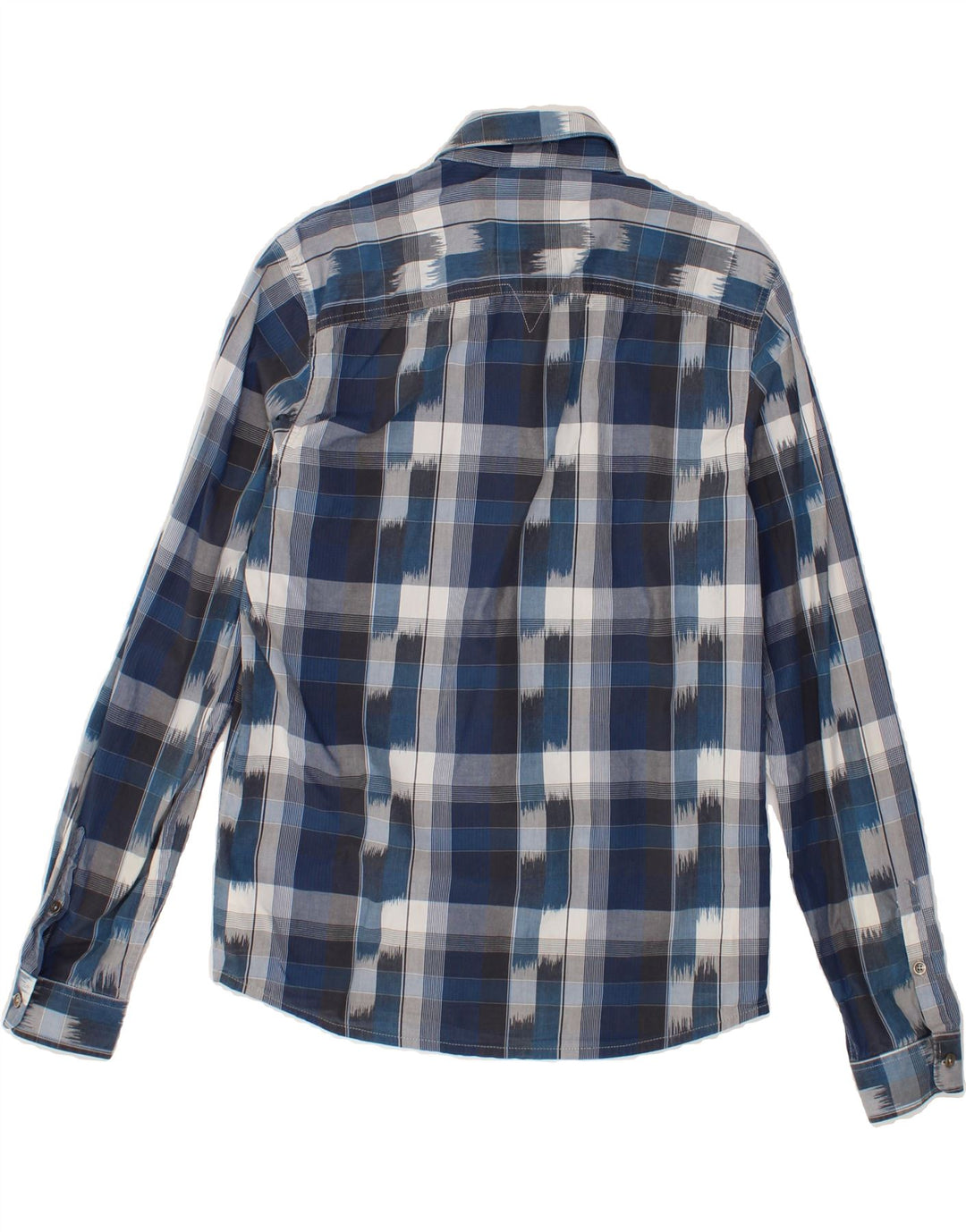 GUESS Mens Shirt Small Navy Blue Check Cotton Vintage Guess and Second-Hand Guess from Messina Hembry 