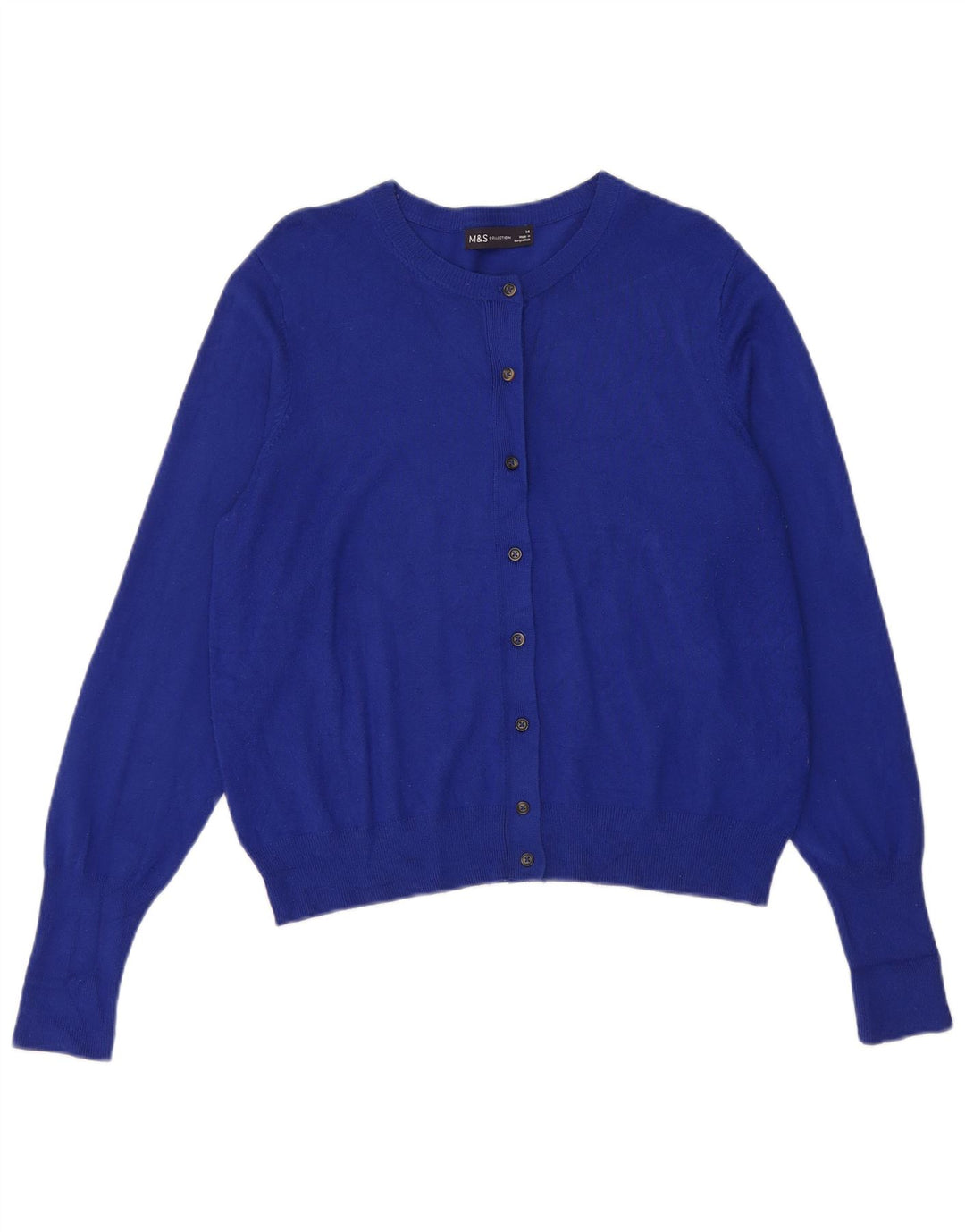 Suéter cardigã feminino Marks & Spencer UK 14 viscose azul médio