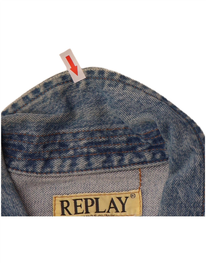 Jaqueta jeans masculina Replay UK 40 grande algodão azul