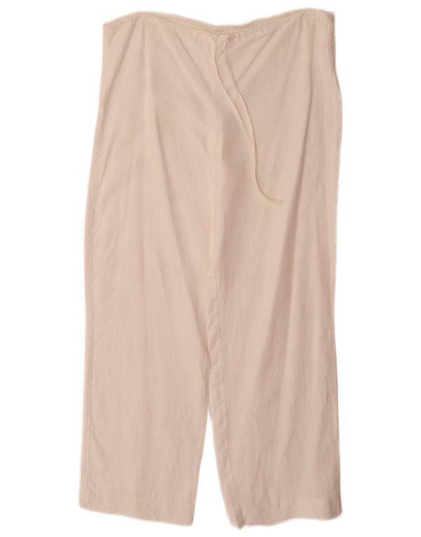 Calça casual reta feminina vintage W34 L29 branca