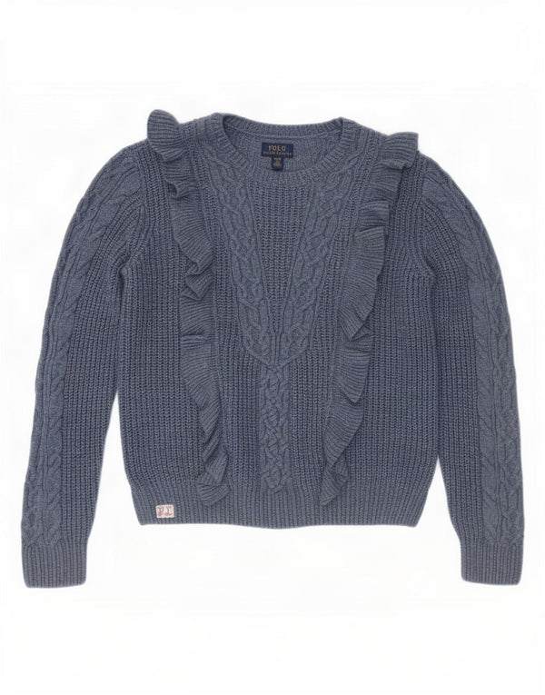 Polo Ralph Lauren Suéter feminino com gola canoa 15-16 anos XL Azul