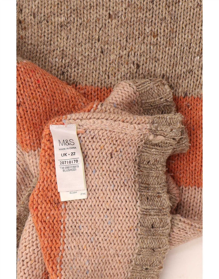 Suéter feminino Marks & Spencer com gola canoa Reino Unido 22 3XL multicolorido