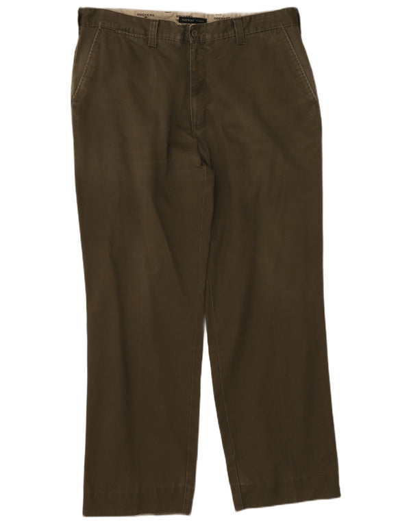 Calças masculinas Dockers cáqui retas chino W38 L31 algodão cáqui